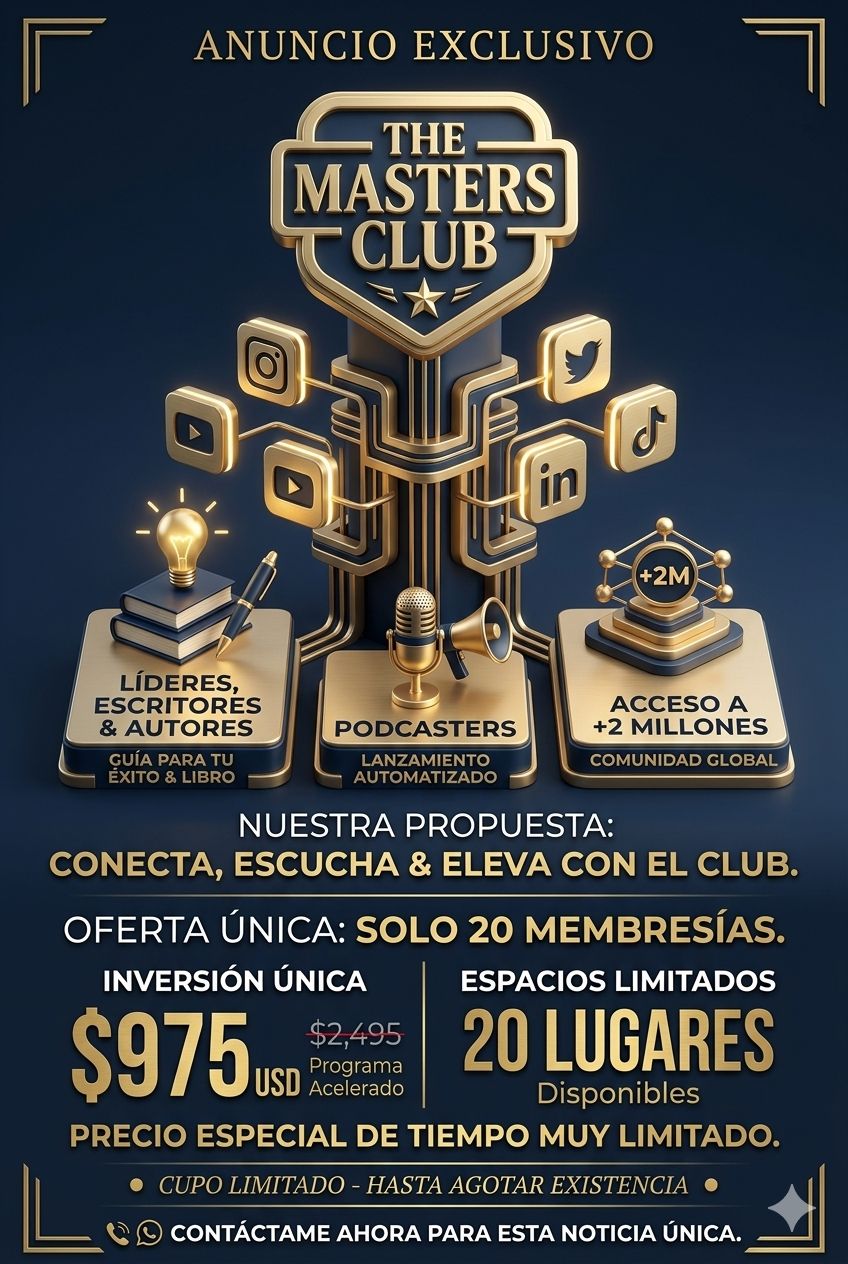 The Masters Club — La Membresía que Transforma Expertos en Líderes Globales